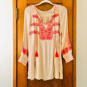 Free People Women’s S Embroidered Tunic